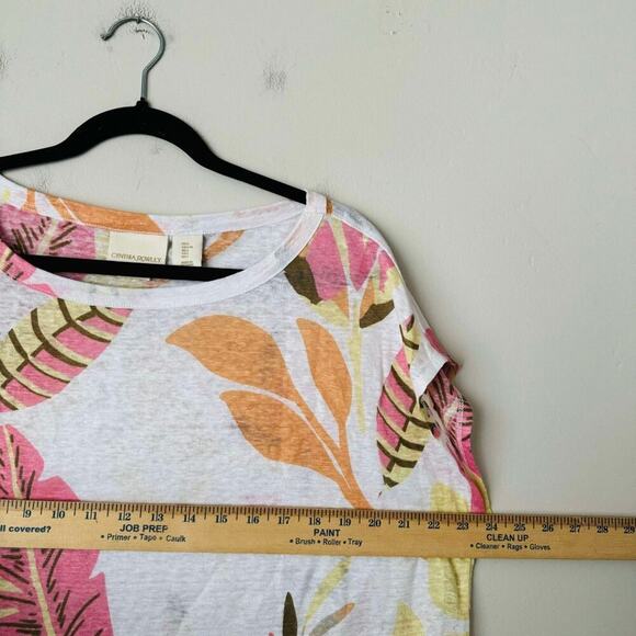 Cynthia Crowley Pink and Organe Floral Embroidered Women's Blouse SIze Large - Picture 7 of 8